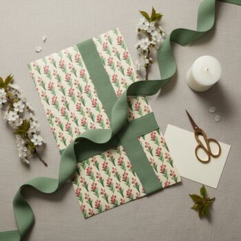 Vibrant Tulip Print Gift Wrapping Paper, 4 of 5