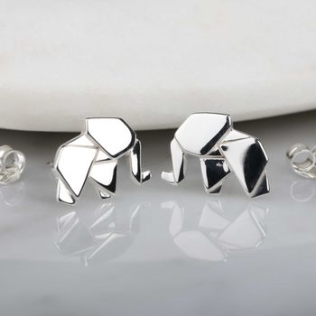 Stunning Silver Origami Elephant Earrings, 2 of 6