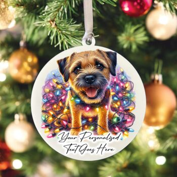 Personalised Border Terrier In Christmas Lights, 10 of 10