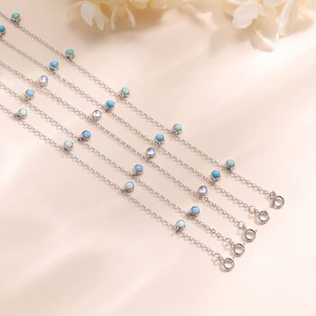Delicate Aqua Green Opal Charm Bracelet, 4 of 12