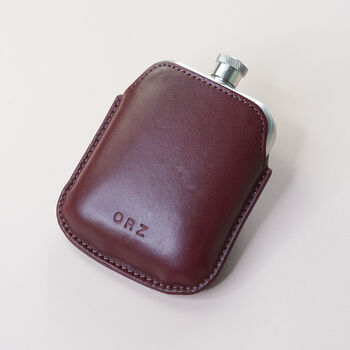Silver Hip Flask With Vintage Leather Sleeve, 11 of 11