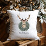 Personalised Stag Christmas Cushion, thumbnail 1 of 2