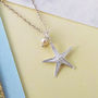 Silver Starfish Necklace With Freshwater Pearl, thumbnail 1 of 2