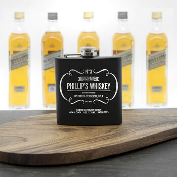Personalised Whiskey Vintage Hip Flask, 4 of 12