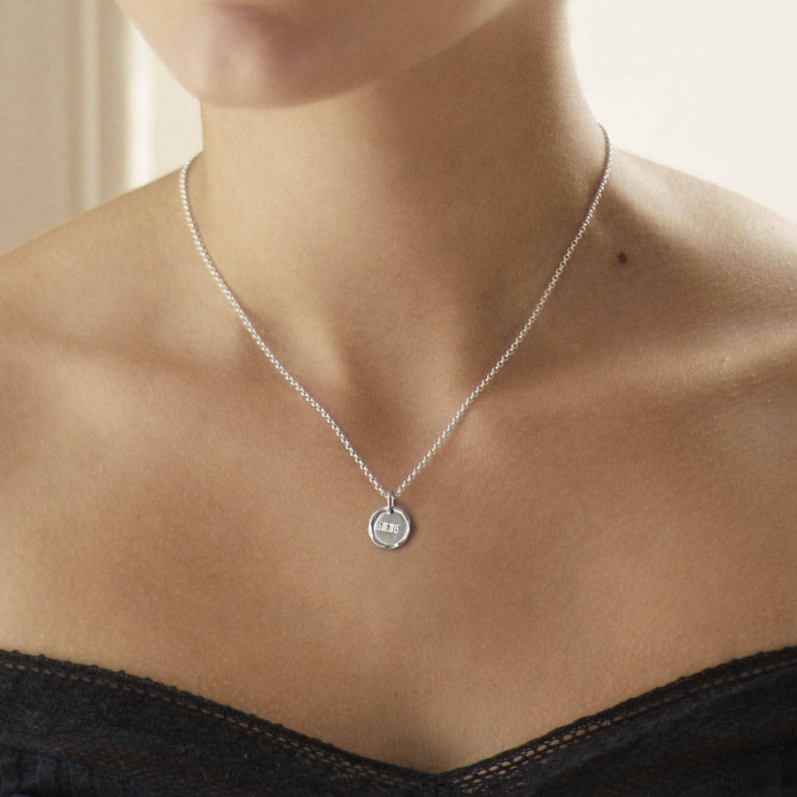 Sterling Silver Engravable Small Disc Necklace By Martha Jackson