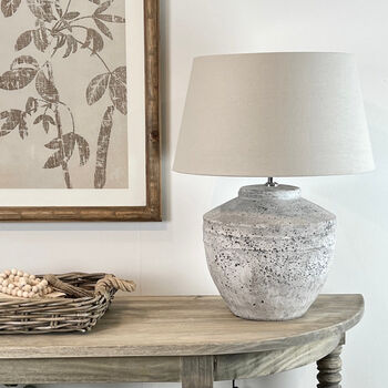 Stone Effect Antique Concrete Grey Table Lamp Base, 4 of 4