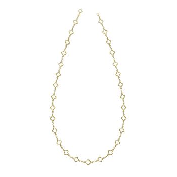 9ct Gold Quatrefoil Station Link Necklace, 2 of 4