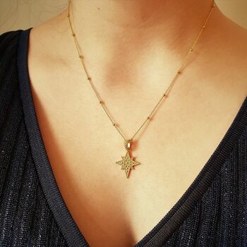 Gold Plated Follow That Star Pendant Necklace, 3 of 9