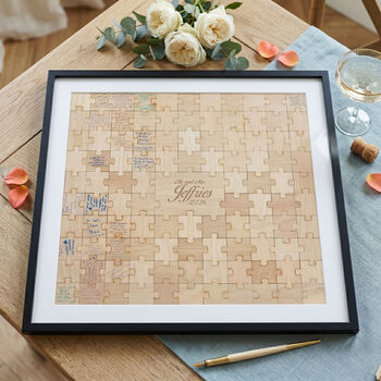 Wooden Jigsaw Alternative Wedding Guest Book, 9 of 12