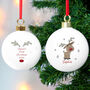 Child's Ceramic Reindeer Tree Bauble, thumbnail 2 of 2