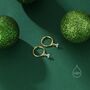 Sterling Silver Opal Trio Droplet Tiny Huggie Hoop Earrings, thumbnail 9 of 12