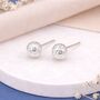 Sterling Silver Hammered Ball Stud Earrings – 6mm, thumbnail 1 of 9