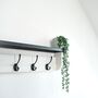 White Coat Rack With Black Shelf 10cm Deep, Shelf With Hooks, Black Hooks, Silver Hooks, Bronze, Copper, Chrome Hooks, Brass Hooks, thumbnail 5 of 10