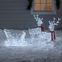 Reindeer And Sleigh Christmas Figures, thumbnail 1 of 2