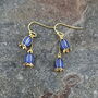 Bluebell Flower Earrings And Necklace Set, Gold Tone, thumbnail 3 of 7