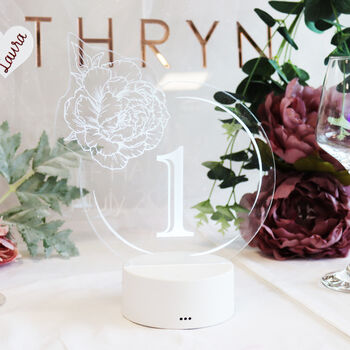 Light Up Wedding Centrepiece Table Number, 3 of 8