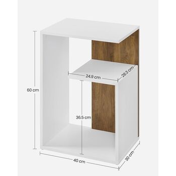 White Side Table Bedside Table With Open Storage, 8 of 9