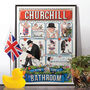 Winston Churchill In The Bathroom, Funny Bathroom Art, thumbnail 1 of 7