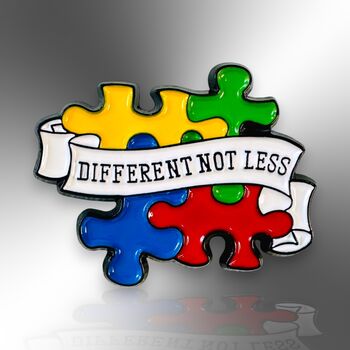 Different Not Less Spectrum Puzzle Enamel Pin Badge, Neurodivergent, Asperger's Syndrome, Autism Awareness Gifts, 3 of 8