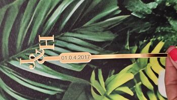 Personalised Drink Stirrers With Initial And Date, 2 of 3