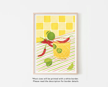 Spicy Margarita Cocktail Art Print, 2 of 4