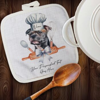 Personalised Dog Chef Hat Gift Pot Holder / Grab, 12 of 12