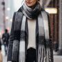 Soft Check Print Wool Blend Scarf, thumbnail 11 of 12