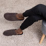 Snugtoes Mens Leather Slippers In Brown, thumbnail 2 of 7