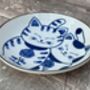 Blue And White Cat Patterned Japanese Plate, 16.5cm, thumbnail 1 of 2
