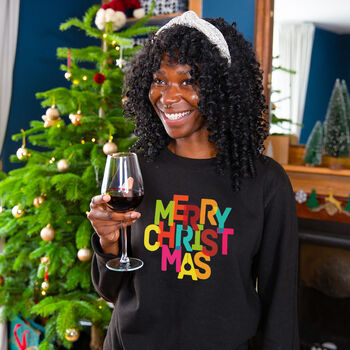 'Merry Christmas' Bright Sweatshirt Jumper, 3 of 10