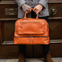 Personalised Tan Leather Holdall With Shirt Compartment, thumbnail 1 of 10