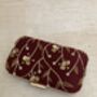 Maroon Raw Silk Handcrafted Clutch Bag, thumbnail 3 of 6