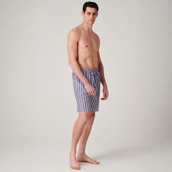 Men's 'Red Pop' Stripe Crisp Cotton Pyjama Shorts, 2 of 4