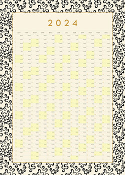 2024 Wall Planner, Calendar, Coral Pattern Design, 12 of 12