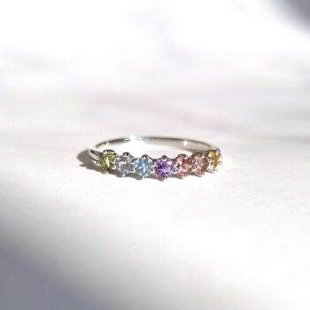 Pastel Rainbow Gemstone Ring, 3 of 11