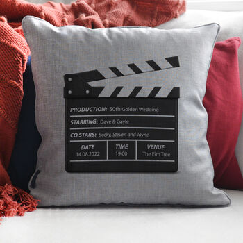 Personalised Film Clapperboard Cushion, 3 of 4
