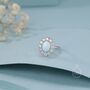 Sterling Silver Vintage Inspired Opal Cz Ring, thumbnail 6 of 12