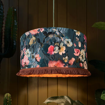 Fly Catcher Hazy Meadow Lampshade With Peach Lining, 2 of 10