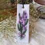 Hand Embroidered Buddleia Flower Linen Bookmark, thumbnail 2 of 7