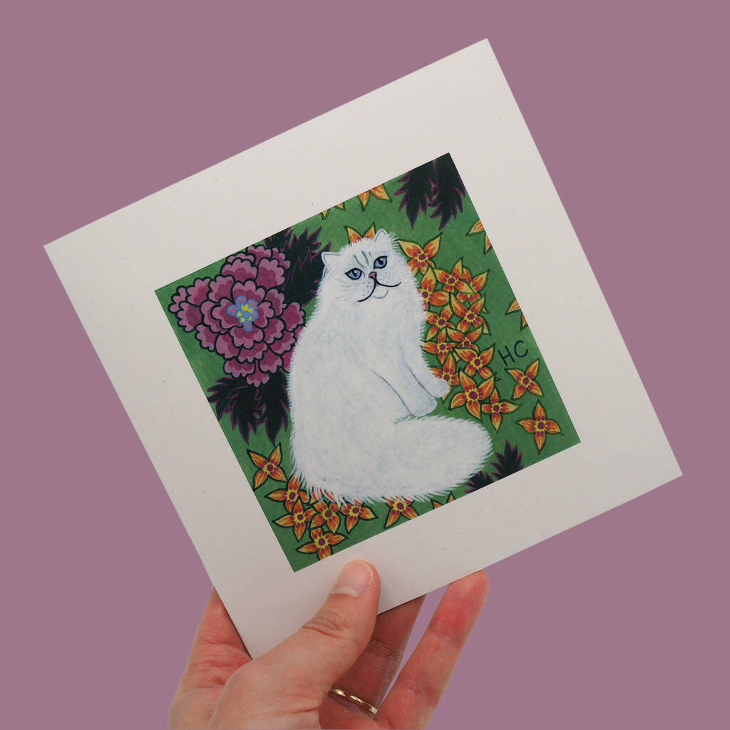 Reusable Eco Friendly Fluffy Cat Card Blank Inside Or Optional Handwritten Message, 1 of 11