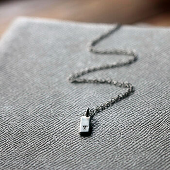 Personalised Initial Ingot Bar Necklace, 3 of 4
