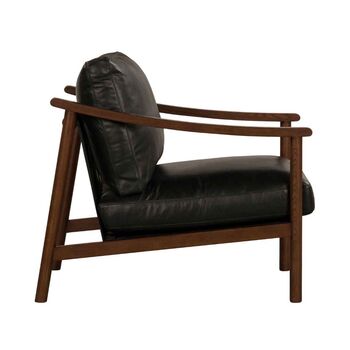 Norman Black Leather Armchair, 4 of 6