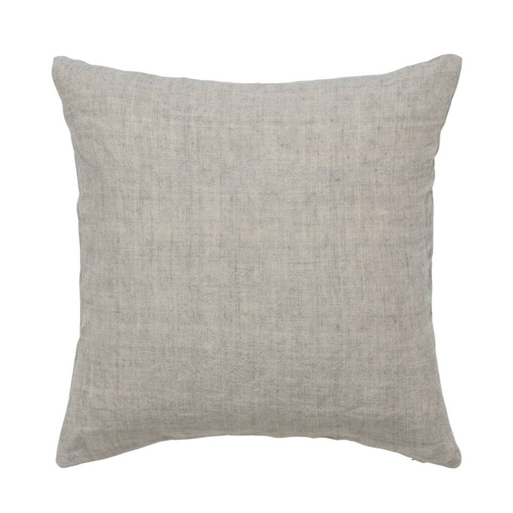 Dusty Grey Linen Square Cushion, 1 of 2