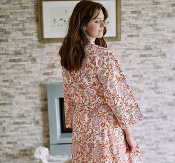 Orange And Pink Handmade Floral Robe, 5 of 10