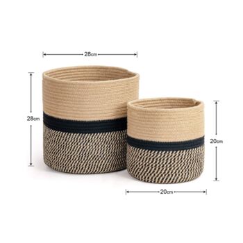 Pack Of Two Jute Rope Plant Basket Indoor Planters, 6 of 8