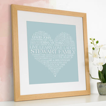 Personalised Heart Family Word Art Print, 5 of 11