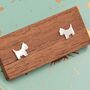 Terrier Dog Stud Earrings In Sterling Silver, thumbnail 3 of 9
