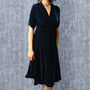 Midnight Blue Silk Velvet Tea Dress, thumbnail 2 of 4