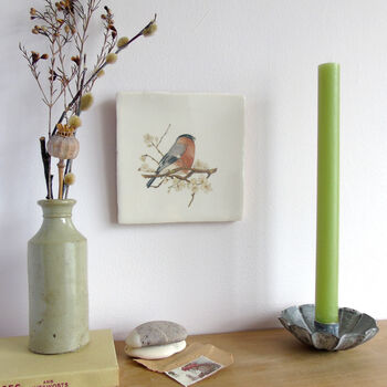 Bullfinch And Blossom Ceramic Tile Wall Art, 4 of 11