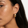 Thick Gold Quilted Hoop Earrings, thumbnail 1 of 5